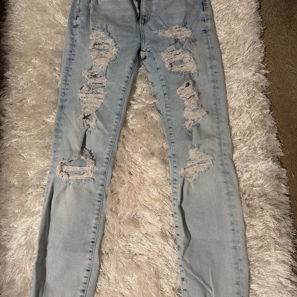 Distressed Light Blue Women's Jeans